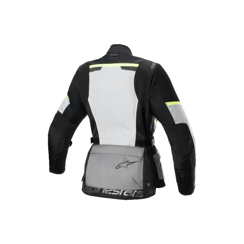 Alpinestars Γυναικείο μπουφάν μοτοσικλέτας Stella Andes Air Drystar ανοιχτό γκρι-σκούρο γκρι-μαύρο-κίτρινο φλούο