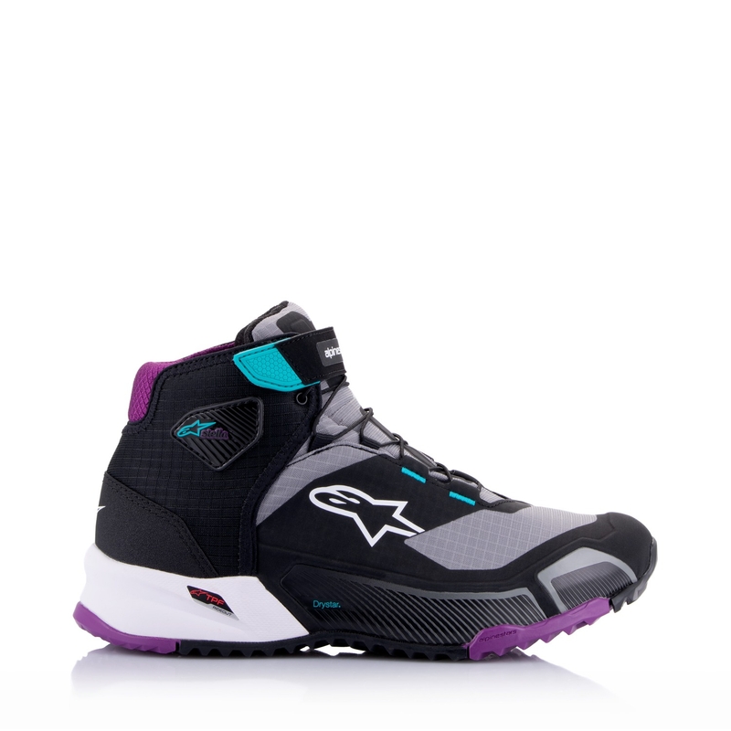 Alpinestars Γυναικείες μπότες μοτοσικλέτας Stella CR-X Drystar Black-Gray-Violet-Turquoise