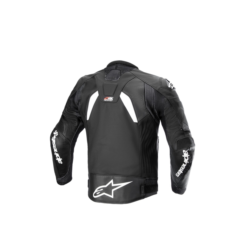 Alpinestars GP Plus R 4 Rideknit Μαύρο και λευκό δερμάτινο μπουφάν μοτοσικλέτας