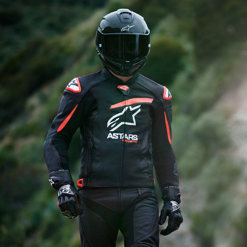 Alpinestars GP plus R 4 Airflow Black-Fluo Red-White Δερμάτινο μπουφάν μοτοσικλέτας