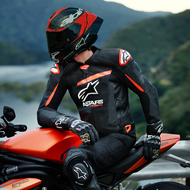 Alpinestars GP plus R 4 Airflow Black-Fluo Red-White Δερμάτινο μπουφάν μοτοσικλέτας