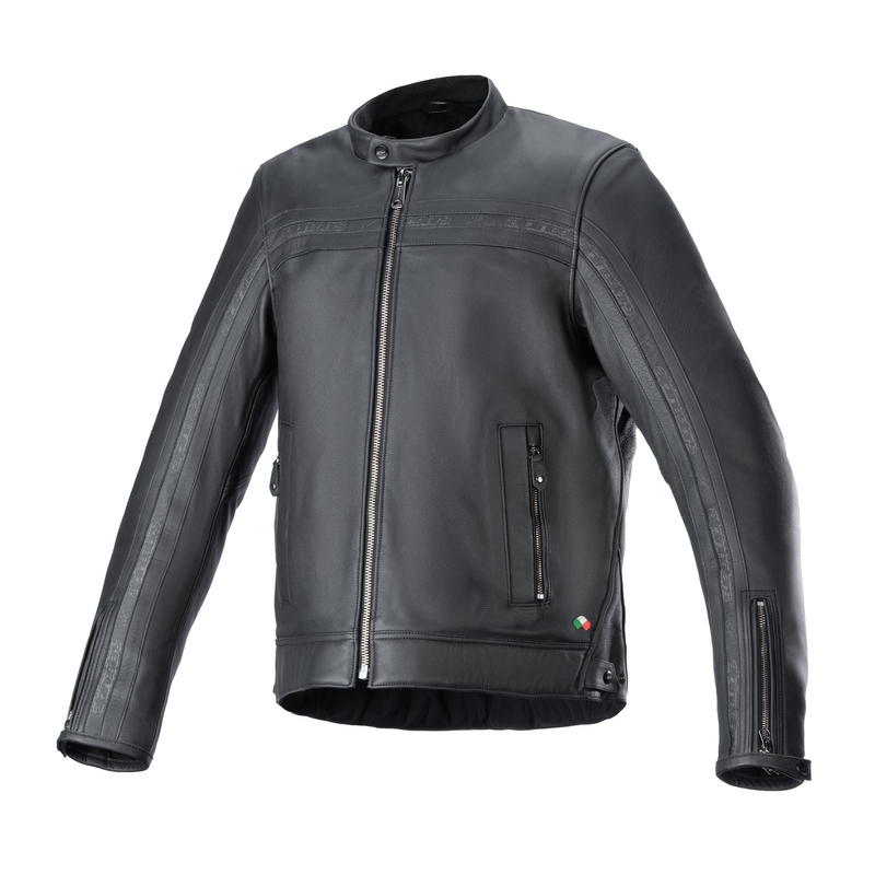 Alpinestars Dyno Μαύρο δερμάτινο μπουφάν μοτοσικλέτας