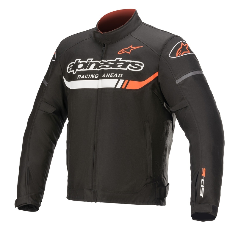 Alpinestars T-SP S Ignition Αδιάβροχο Μπουφάν μοτοσικλέτας Μαύρο-Άσπρο-Φλούο Κόκκινο