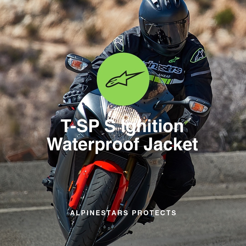 Alpinestars T-SP S Ignition Αδιάβροχο Μπουφάν μοτοσικλέτας Μαύρο-Άσπρο-Φλούο Κόκκινο