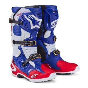 Alpinestars Tech 10 Limited Edition Union Redbud MX 2024 Κόκκινο-Μπλε-Άσπρο-Μαύρο μπότες μοτοσικλέτας
