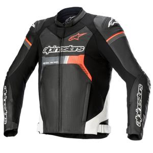 Alpinestars GP Force Airflow Black-White-Fluo Red Δερμάτινο μπουφάν μοτοσικλέτας