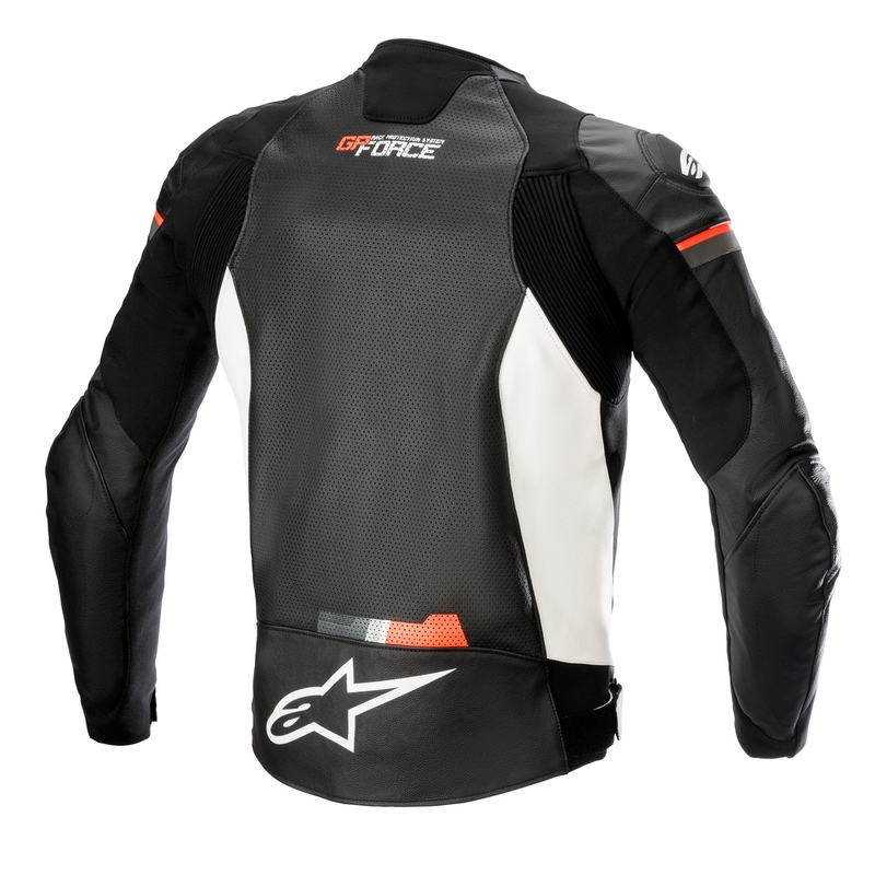 Alpinestars GP Force Airflow Black-White-Fluo Red Δερμάτινο μπουφάν μοτοσικλέτας