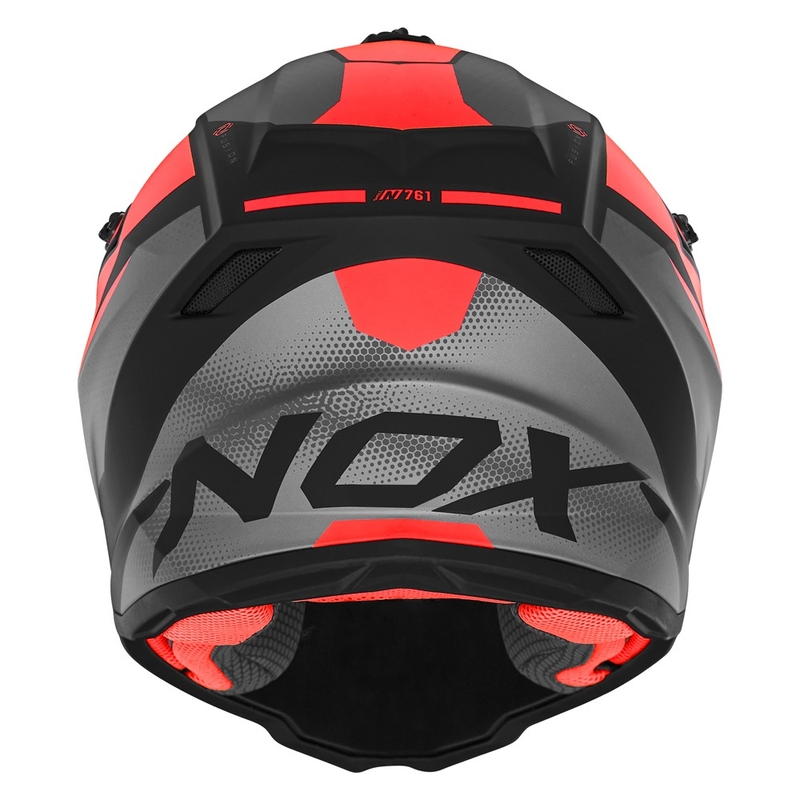 Παιδικό κράνος motocross NOX N761 MX fluo κόκκινο-μαύρο-γκρι