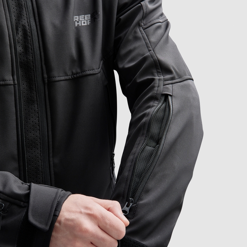Softshell μπουφάν μοτοσικλέτας Rebelhorn Slash Μαύρο