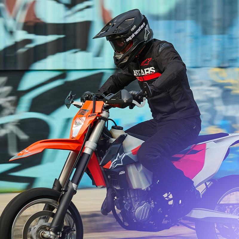 Alpinestars SMX Air μαύρο-φλούο κόκκινο μπουφάν μοτοσικλέτας