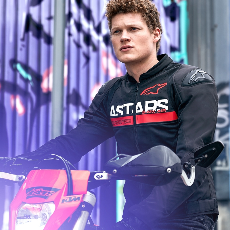 Alpinestars SMX Air μαύρο-φλούο κόκκινο μπουφάν μοτοσικλέτας