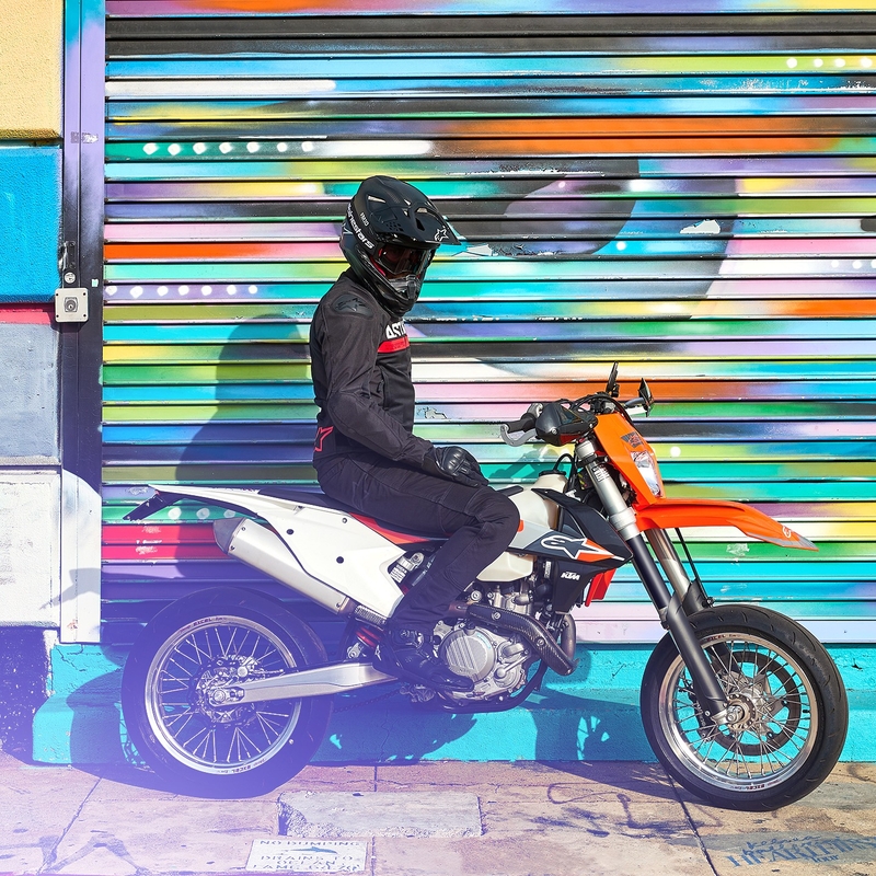 Alpinestars SMX Air μαύρο-φλούο κόκκινο μπουφάν μοτοσικλέτας