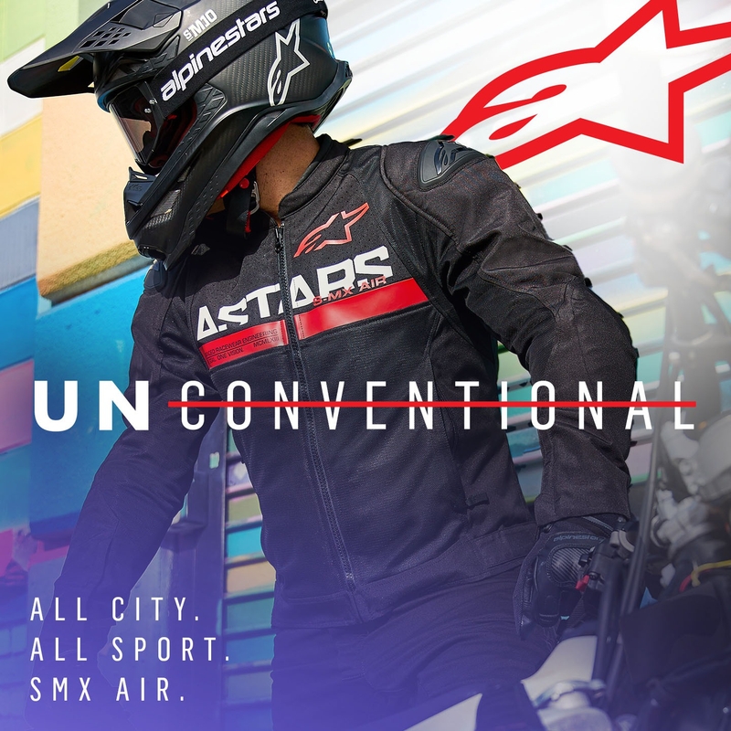 Alpinestars SMX Air μαύρο-φλούο κόκκινο μπουφάν μοτοσικλέτας