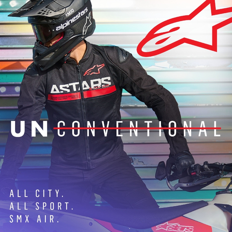Alpinestars SMX Air μαύρο-φλούο κόκκινο μπουφάν μοτοσικλέτας