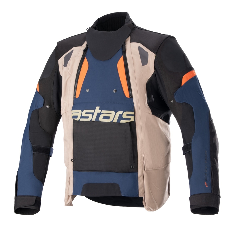 Alpinestars Halo Drystar Μπουφάν μοτοσικλέτας σκούρο μπλε-χακί-πορτοκαλί-μαύρο