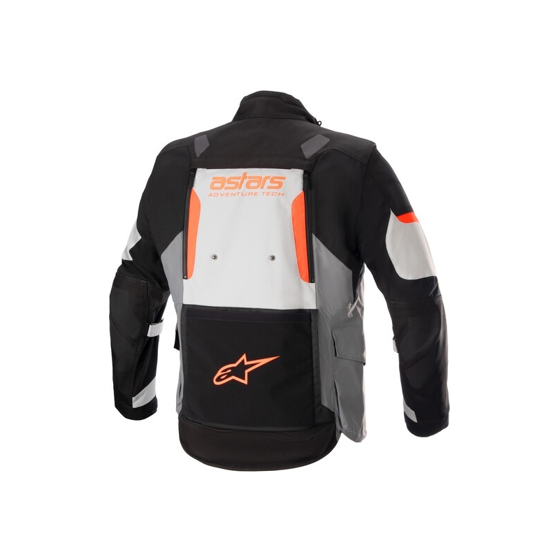Alpinestars Halo Drystar ανοιχτό γκρι-σκούρο γκρι-μαύρο-φλούο κόκκινο μπουφάν μοτοσικλέτας