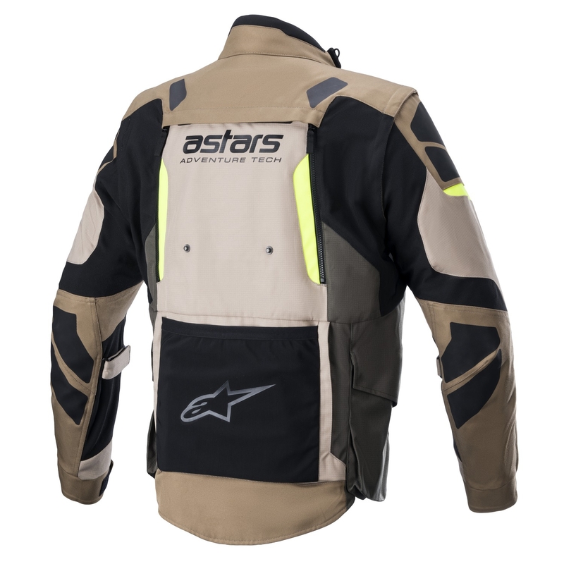 Alpinestars Halo Drystar khaki-beige-fluo κίτρινο μπουφάν μοτοσικλέτας