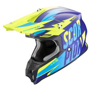 Κράνος Motocross Scorpion VX-16 EVO AIR Slanter ματ μπλε-κίτρινο φλούο