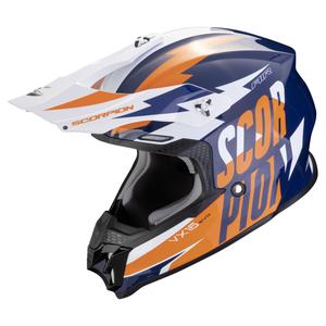 Κράνος Motocross Scorpion VX-16 EVO AIR Slanter μπλε-πορτοκαλί