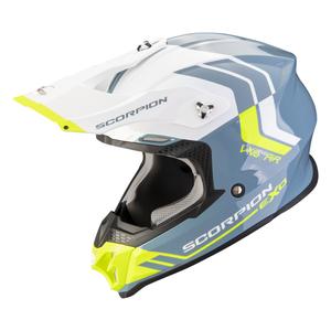 Κράνος Motocross Scorpion VX-16 EVO AIR Fusion μπλε-κίτρινο φλούο