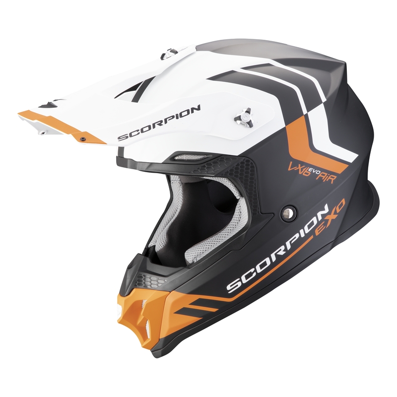 Κράνος Motocross Scorpion VX-16 EVO AIR Fusion ματ μαύρο-πορτοκαλί προσφορά