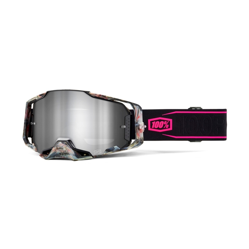 Γυαλιά Motocross 100% - ΗΠΑ ARMEGA Sarcelle ασημί plexi