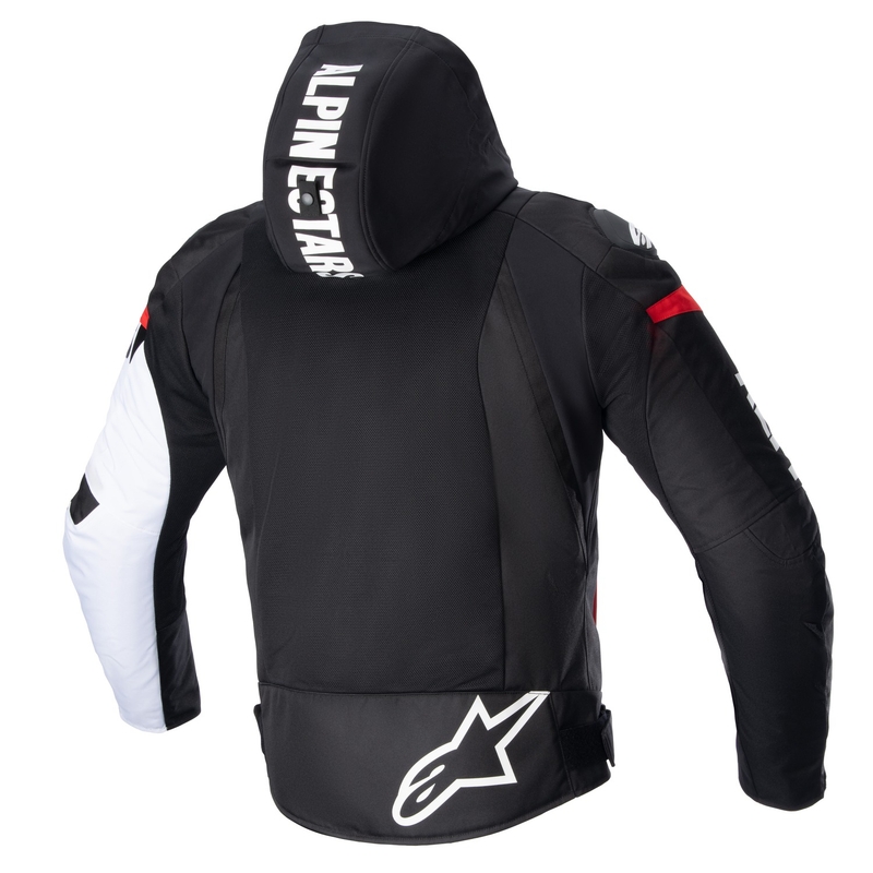 Alpinestars Zaca Air Αδιάβροχο μπουφάν μοτοσικλέτας Μαύρο-λευκό-φλούο κόκκινο