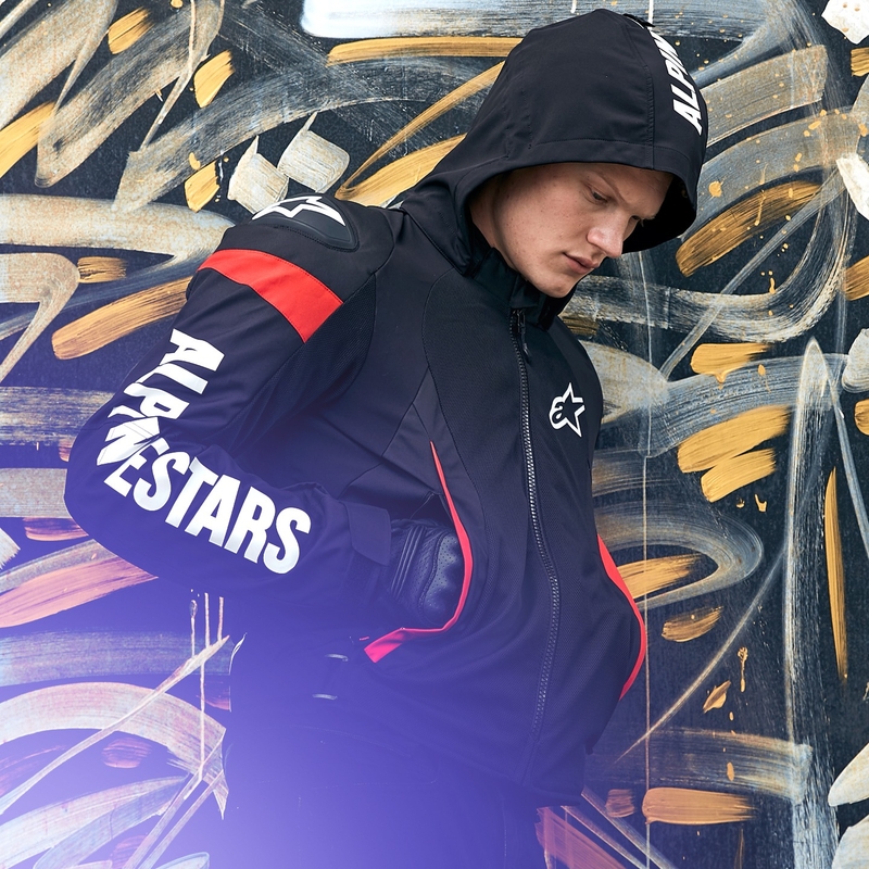 Alpinestars Zaca Air Αδιάβροχο μπουφάν μοτοσικλέτας Μαύρο-λευκό-φλούο κόκκινο