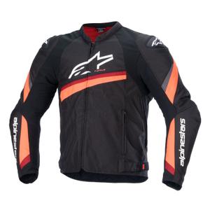Alpinestars T-GP PLUS R 4 μαύρο-φλούο κόκκινο μπουφάν μοτοσικλέτας