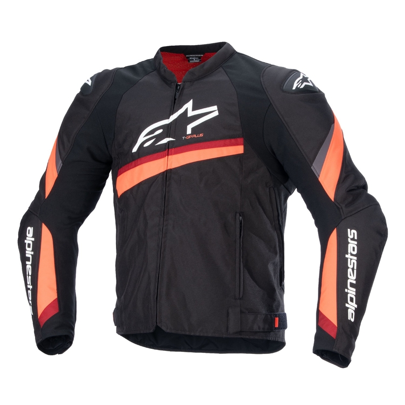 Alpinestars T-GP PLUS R 4 μαύρο-φλούο κόκκινο μπουφάν μοτοσικλέτας