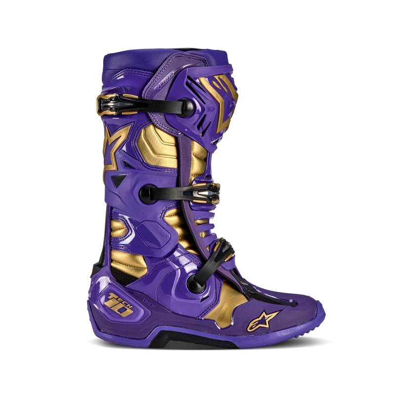 Alpinestars Tech 10 Μπότες μοτοσικλέτας περιορισμένης έκδοσης Champ Purple and Gold
