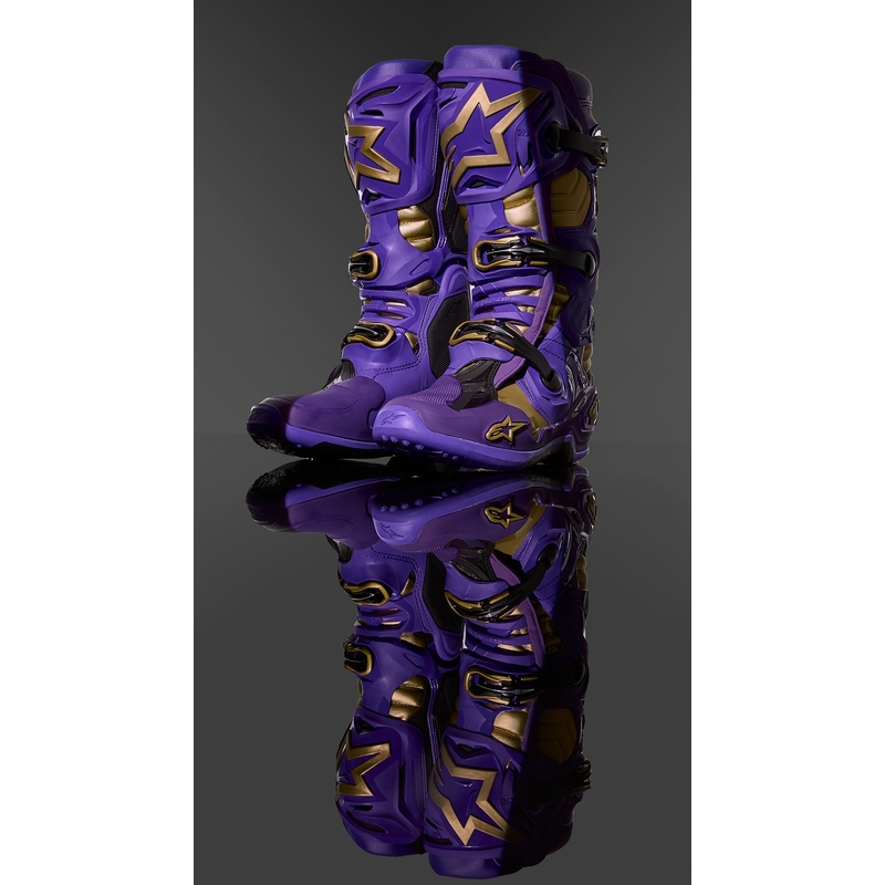 Alpinestars Tech 10 Μπότες μοτοσικλέτας περιορισμένης έκδοσης Champ Purple and Gold