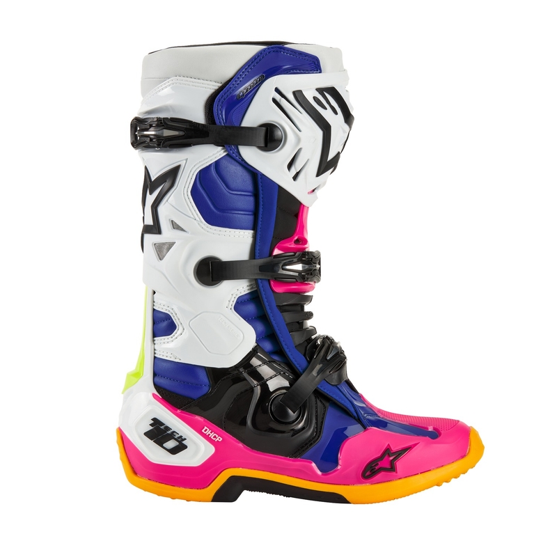 Alpinestars Tech 10 Limited Edition Coast White-Dark Blue-Pink-Fluo Yellow-Orange-Black μπότες μοτοσικλέτας