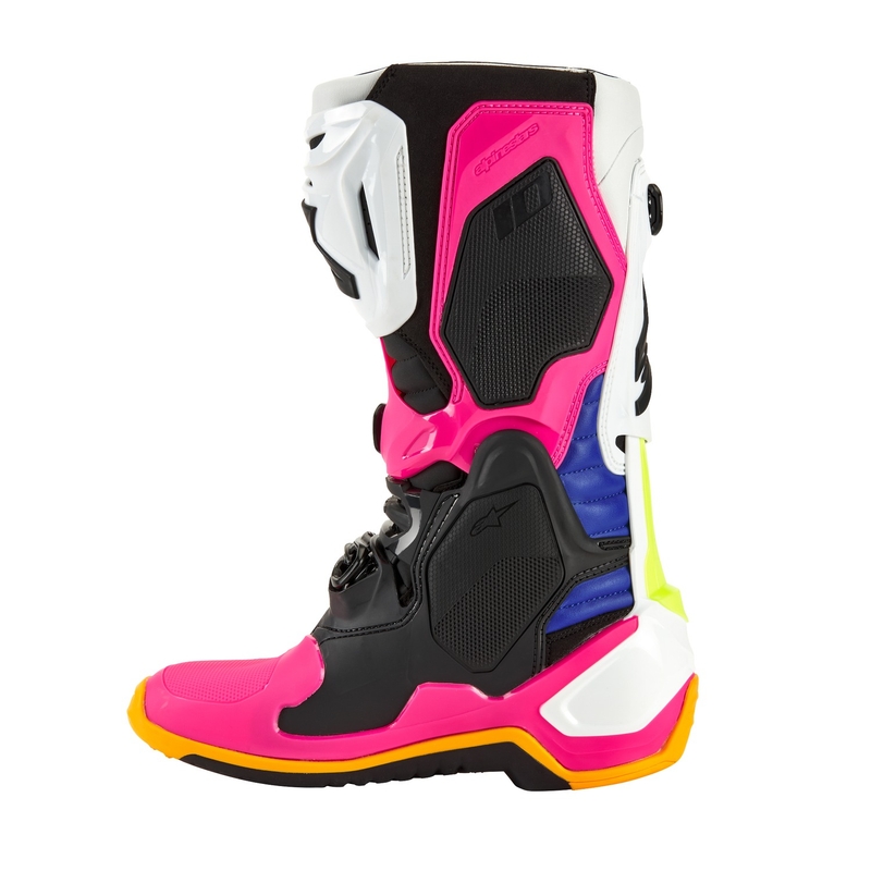 Alpinestars Tech 10 Limited Edition Coast White-Dark Blue-Pink-Fluo Yellow-Orange-Black μπότες μοτοσικλέτας