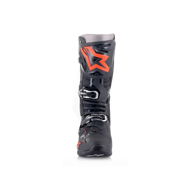 Alpinestars Tech 10 μαύρο-φλούο κόκκινο-γκρι μπότες μοτοσικλέτας