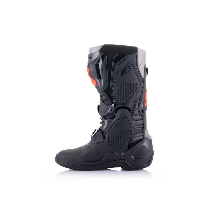 Alpinestars Tech 10 μαύρο-φλούο κόκκινο-γκρι μπότες μοτοσικλέτας