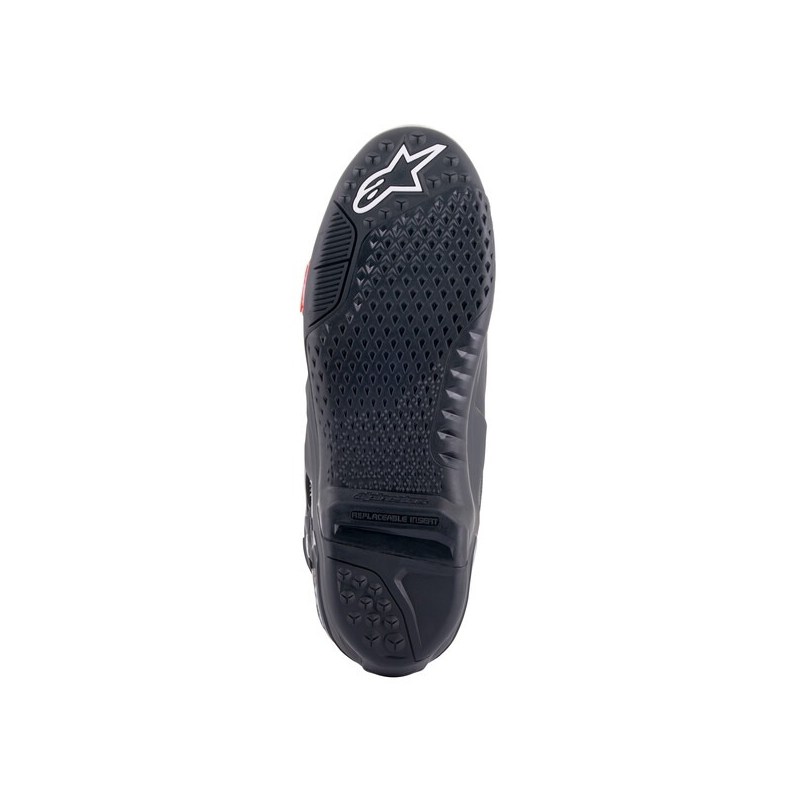 Alpinestars Tech 10 μαύρο-φλούο κόκκινο-γκρι μπότες μοτοσικλέτας