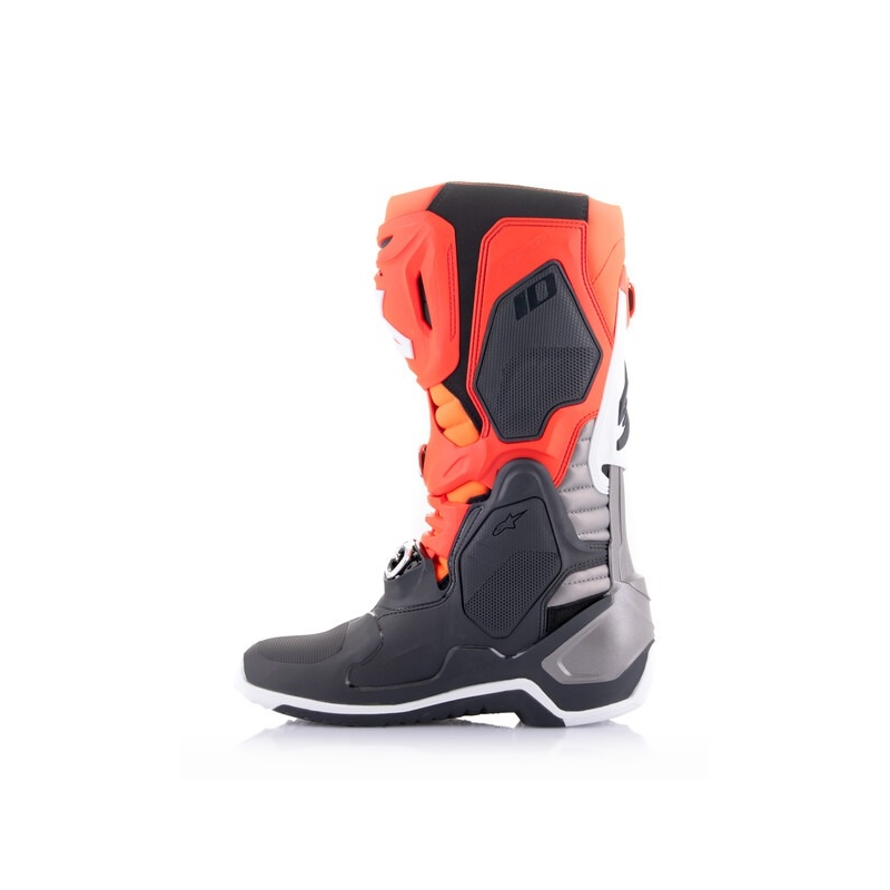 Alpinestars Tech 10 πορτοκαλί-κίτρινο-μωβ-λευκό-μαύρο μπότες μοτοσικλέτας