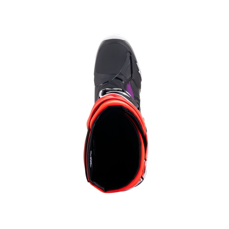 Alpinestars Tech 10 πορτοκαλί-κίτρινο-μωβ-λευκό-μαύρο μπότες μοτοσικλέτας
