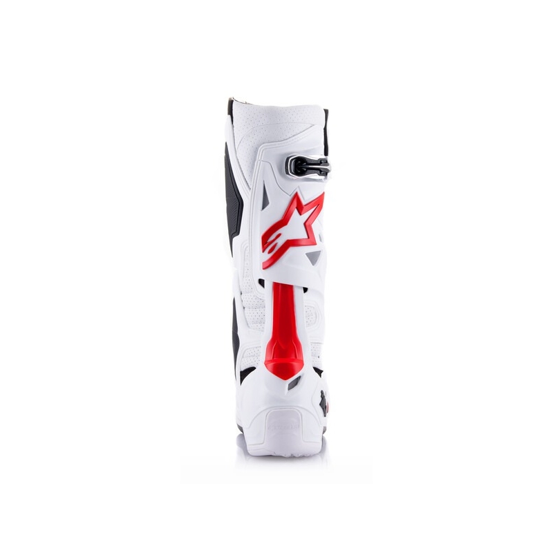 Alpinestars Tech 10 Supervented μπότες μοτοσικλέτας διάτρητες Λευκό, κόκκινο και μαύρο