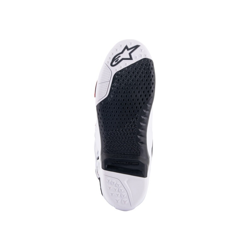 Alpinestars Tech 10 Supervented μπότες μοτοσικλέτας διάτρητες Λευκό, κόκκινο και μαύρο