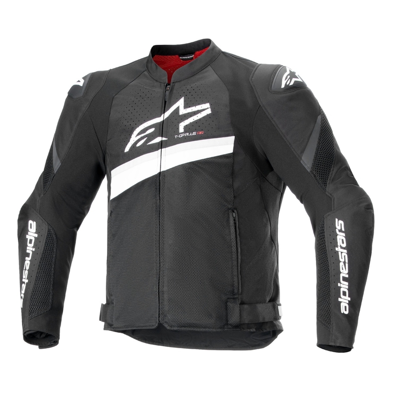 Alpinestars T-GP Plus R 4 Airflow μαύρο και λευκό μπουφάν μοτοσικλέτας