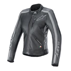 Alpinestars Stella Dyno γυναικείο δερμάτινο μπουφάν μοτοσικλέτας μαύρο και γκρι