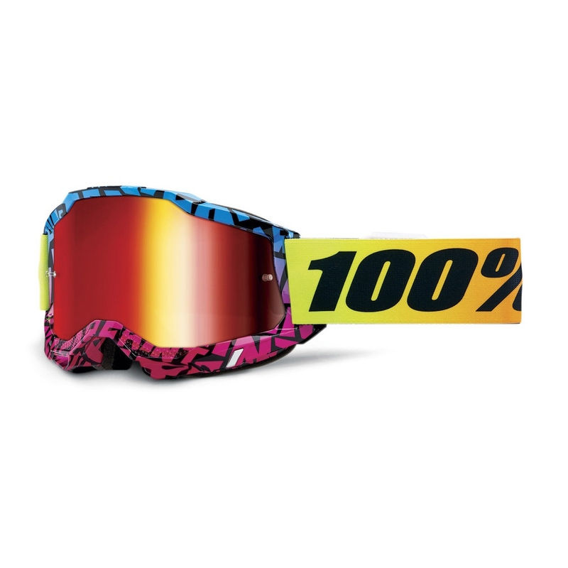 Γυαλιά Motocross 100% ACCURI 2 Special UTV/OTG - περιορισμένη έκδοση Ken Block κόκκινο με χρώμιο plexi