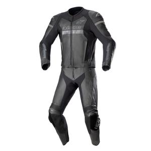 Alpinestars GP Force Chaser TECH-AIR 5 συμβατό μαύρο-μαύρο δερμάτινο κοστούμι μοτοσικλέτας δύο τεμαχίων