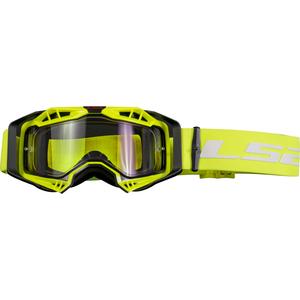 LS2 Aura Enduro γυαλιά motocross μαύρα-κίτρινα καθαρά plexi