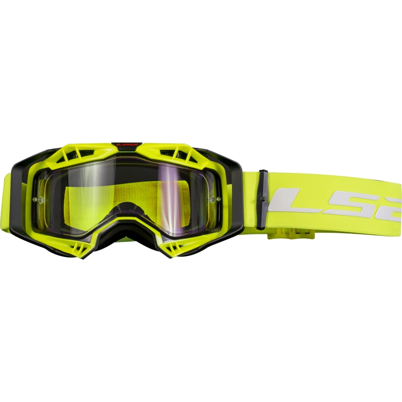 LS2 Aura Enduro γυαλιά motocross μαύρα-κίτρινα καθαρά plexi