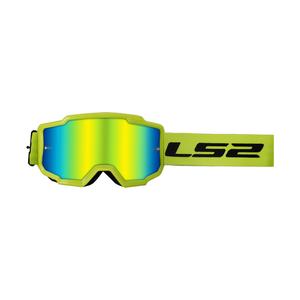 Γυαλιά motocross LS2 Charger H-V κίτρινα με πλέξιµο ιριδίου