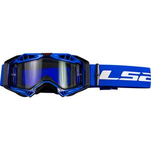 LS2 Aura Enduro γυαλιά motocross μαύρα-μπλε διαφανή plexi