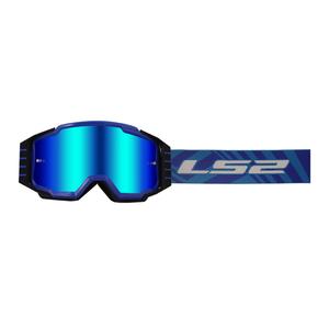 Γυαλιά motocross LS2 Charger PRO μπλε με πλεξιγκράμ ιριδίου